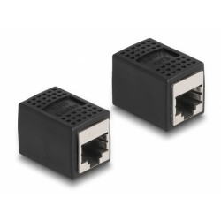 DEDOCK αντάπτορας RJ45 θηλυκός 87796, Cat.6a, 8P/8C, μαύρος