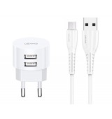 USUMS &phi;&omicron;&rho;&tau;&iota;&sigma;&tau;ή&sigmaf; &tau;&omicron;ί&chi;&omicron;&upsilon; T20 & &kappa;&alpha;&lambda;ώ&delta;&iota;&omicron; Micro USB, 2x USB, 2.1A, &lambda;&epsilon;&upsilon;&kappa;ό&sigmaf;