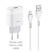 HOCO C72A GLORIOUS SINGLE PORT CHARGER SET(MICRO)(EU)