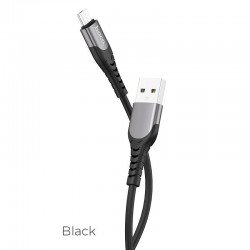 HOHO U80 COOL SILICONE CHARGING CABLE FOR MICRO, ΜΑΥΡΟ