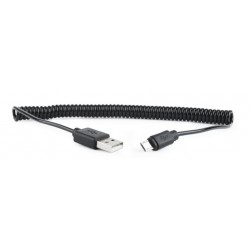 CACLEXPERT ΚΑΛΩΔΙΟ MICRO USB SPIRAL , 1.8m BLACK