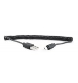 CACLEXPERT &Kappa;&Alpha;&Lambda;&Omega;&Delta;&Iota;&Omicron; MICRO USB SPIRAL , 1.8m BLACK