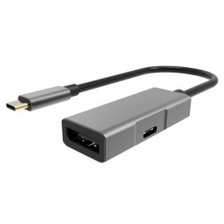 POPERTECH αντάπτορας USB-C σε DisplayPort PTH-054, 65W PD, 4K, γκρι