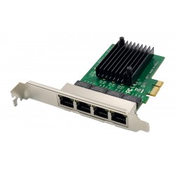 POPERTECH κάρτα επέκτασης PCIe σε 4x RJ45 GbE ST708, RTL8111F & ASM1184