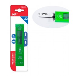 MPMανταλλακτικές μύτες για μηχανικό μολύβι PE131R, ΗΒ, 2mm, 12τμχ