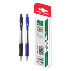MPMστυλό διαρκείας gel PE224-1, 0.7mm, μπλε & μαύρο, 2τμχ