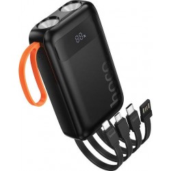 HOHO J151 SPIRIT, POWERBANK, 10000MAh, ΔΙΠΛΟ ΦΩΣ, ΟΘΟΝΗ LED, 4 ΚΑΛΩΔΙΑ, ΜΑΥΡΟ