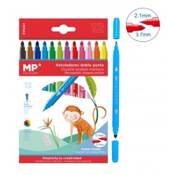 MPMσετ χρωματιστών μαρκαδόρων με διπλή μύτη 2.1 & 3.7mm PP861, 12τμχ