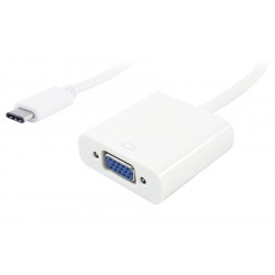 POPERTECH αντάπτορας USB Type-C σε VGA PTH-034, Full HD, λευκό
