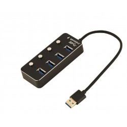 GEGBIRD USB HUB 3.1 ΜΕ ΔΙΑΚΟΠΤΕΣ, 4 PORT, ΜΑΥΡΟ