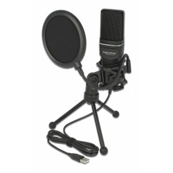 DEDOCK Mικρόφωνο studio με pop φίλτρο & αντιανέμιο 66331, πυκνωτικό, USB