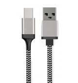 POPERTECH &kappa;&alpha;&lambda;ώ&delta;&iota;&omicron; USB &sigma;&epsilon; USB-C CAB-U130, 8mm tip, 25W, 1.5m, &mu;&alpha;ύ&rho;&omicron;-&gamma;&kappa;&rho;&iota;