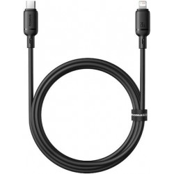 BABEUS SILKY SERIES, ΚΑΛΩΔΙΟ ΓΡΗΓΟΡΗΣ ΦΟΡΤΙΣΗΣ, TYPE-C ΣΕ LIGHTNING, 1m, 20W, ΜΑΥΡΟ