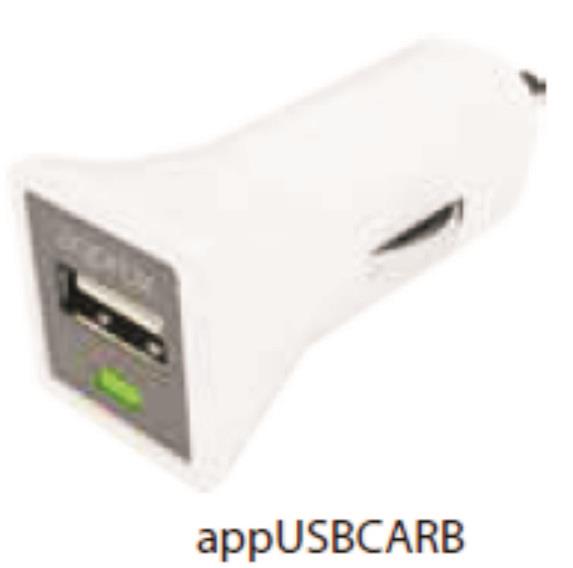 APPROX ΦΟΡΤΙΣΤΗΣ ΑΥΤΟΚΙΝΗΤΟΥ USB 5VDC/1A ΛΕΥΚΟ