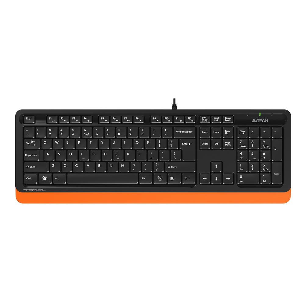A4TECH ΠΛΗΚΤΡΟΛΟΓΙΟ FK10 ΜΑΥΡΟ/ΠΟΡΤΟΚΑΛΙ