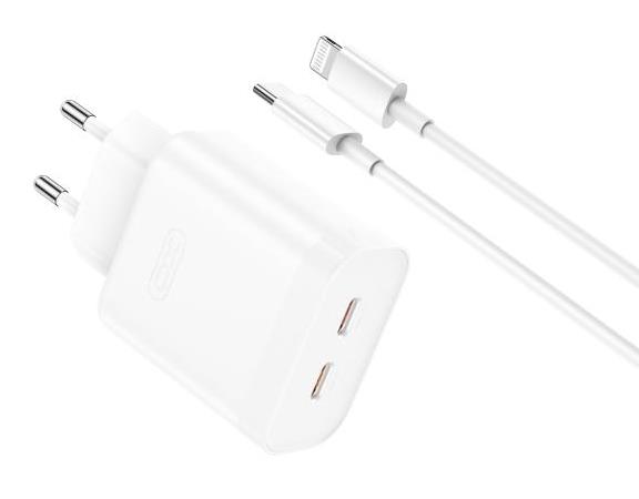 XO L105 ΦΟΡΤΙΣΤΗΣ, 35W, 2 ΘΥΡΕΣ PD, ΜΕ ΚΑΛΩΔΙΟ LIGHTNING, ΛΕΥΚΟΣ (NB-Q189A)