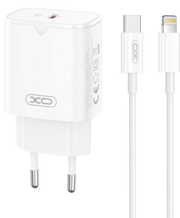 XO L131 ΦΟΡΤΙΣΤΗΣ PD30W, 1 ΘΥΡΑ, ΜΕ ΚΑΛΩΔΙΟ TYPE-C ΣΕ LIGHTNING, ΛΕΥΚΟ