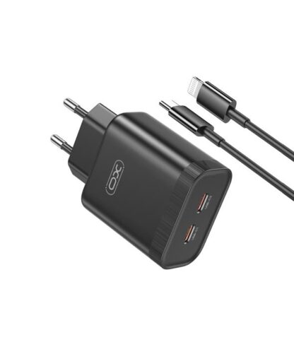 XO L105 ΦΟΡΤΙΣΤΗΣ, 35W, 2 ΘΥΡΕΣ PD, ΜΕ ΚΑΛΩΔΙΟ LIGHTNING, ΜΑΥΡΟΣ (NB-Q189A)