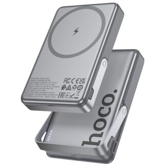 HOCO POWERBVANK Q36A SUNLIGHT, 10000MAH, MAG.WIRELESS CHARGE 15W,FOLD STAND, PD20W, ΓΚΡΙ