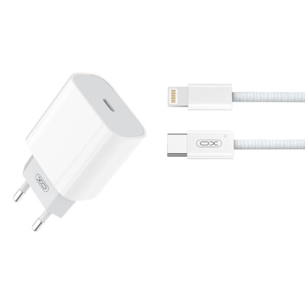 XO L129 ΦΟΡΤΙΣΤΗΣ 20W, ΜΕ ΚΑΛΩΔΙΟ LIGHTNING, ΛΕΥΚΟΣ