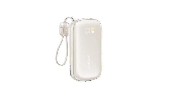 BASEUS ENERFILL FC21 QPOW3 ULTRA, POWERBANK, 10000MAh, ΜΕ ΑΠΟΣΠΩΜΕΝΟ ΚΑΛΩΔΙΟ LIGHTNING, 45W, ΜΕ ΨΗΦΙΑΚΗ ΟΘΟΝΗ, ΤΙΤΑΝΙΟ