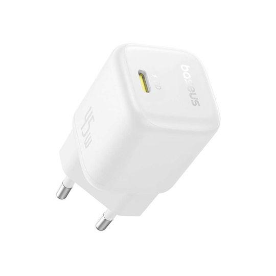 BASEUS PICOGO GAN, ΦΟΡΤΙΣΤΗΣ ΓΡΗΓΟΡΗΣ ΦΟΡΤΙΣΗΣ, ΘΥΡA TYPE-C, 45W, ΛΕΥΚΟΣ