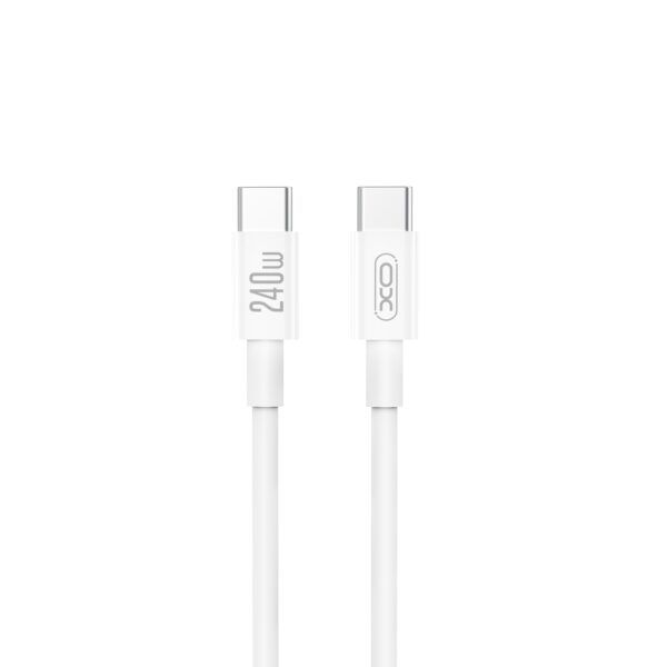 XO NB-Q298, ΚΑΛΩΔΙΟ ΦΟΡΤΙΣΗΣ, 240W, TYPE-C ΣΕ TYPE-C, ΛΕΥΚΟ
