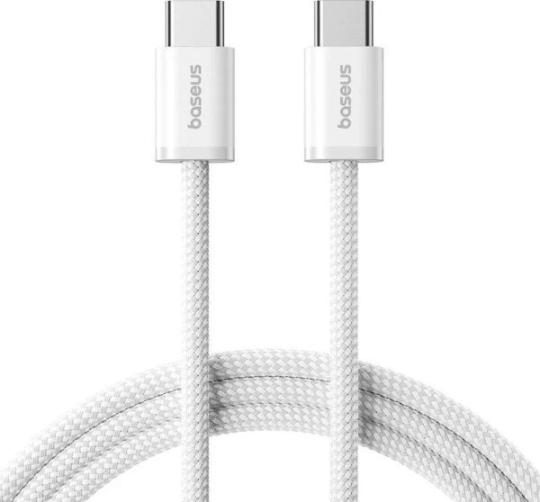 BASEUS CRYSTAL, ΚΑΛΩΔΙΟ ΓΡΗΓΟΡΗΣ ΦΟΡΤΙΣΗΣ TYPE-C ΣΕ TYPE-C, 100W, 2m, ΛΕΥΚΟ