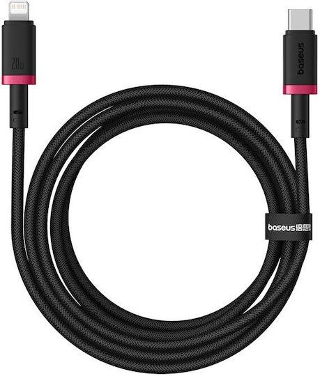 BASEUS DURA SERIES, ΚΑΛΩΔΙΟ ΓΡΗΓΟΡΗΣ ΦΟΡΤΙΣΗΣ, TYPE-C ΣΕ LIGHTNING, 1m, ΚΟΚΚΙΝΟ-ΜΑΥΡΟ