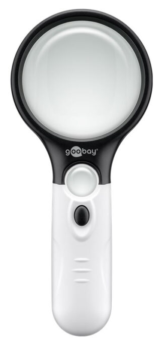 GOOBAY μεγεθυντικός φακός χειρός 41255 με φωτισμό LED, 1.75x & 12.25x