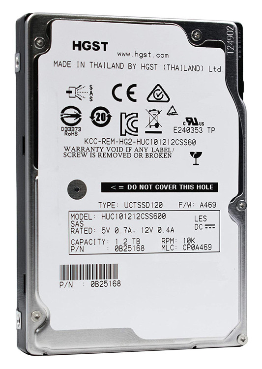 HGST used SAS HDD HUC101212CSS600, 1.2TB, 10K RPM, 6Gb/s, 2.5"