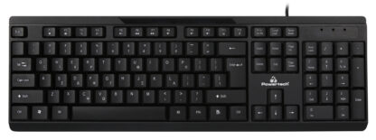 POWERTECH πληκτρολόγιο PT-1069, ενσύρματο, multimedia, EN/GR, μαύρο