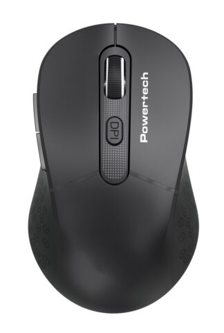 POWERTECH ασύρματο ποντίκι PT-1466, USB δέκτης, έως 1600DPI, μαύρο