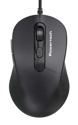 POWERTECH ενσύρματο ποντίκι PT-1467, οπτικό, έως 1600DPI, μαύρο