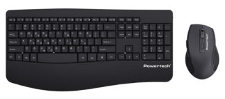 POWERTECH set ποντίκι & πληκτρολόγιο PT-1490, 2.4GHz & Bluetooth, μαύρο