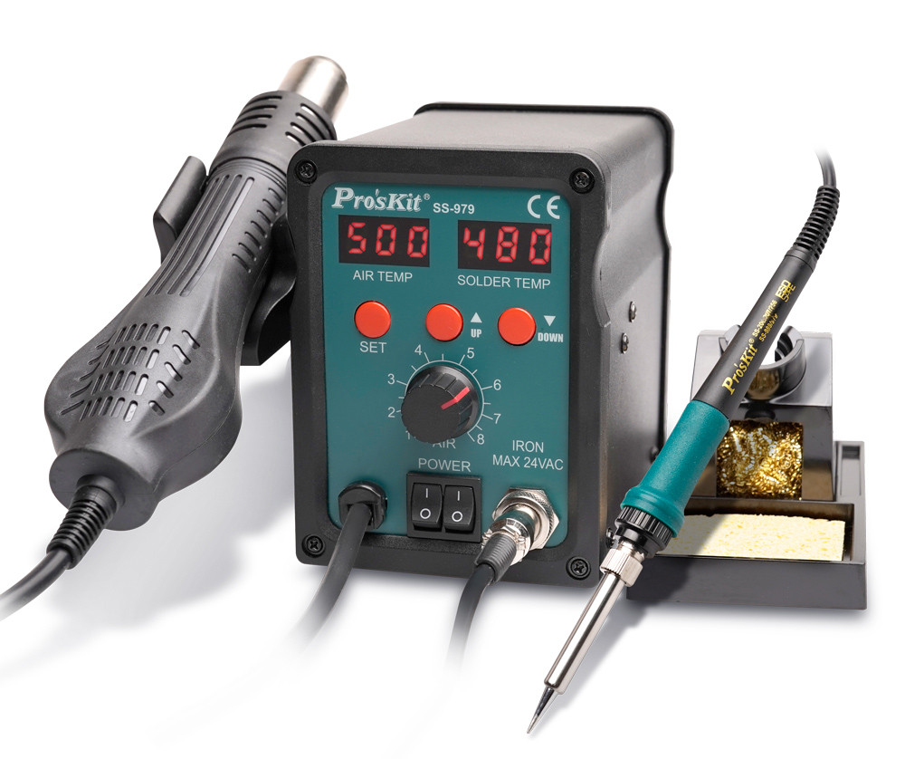 PROSKIT σταθμός συγκόλλησης SS-979B, κολλητήρι/air gun, 760W, 200-480 °C